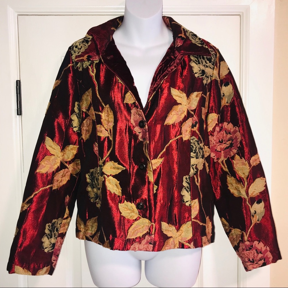 Coldwater Creek BROCADE TAPESTRY Jacket- Petite Md